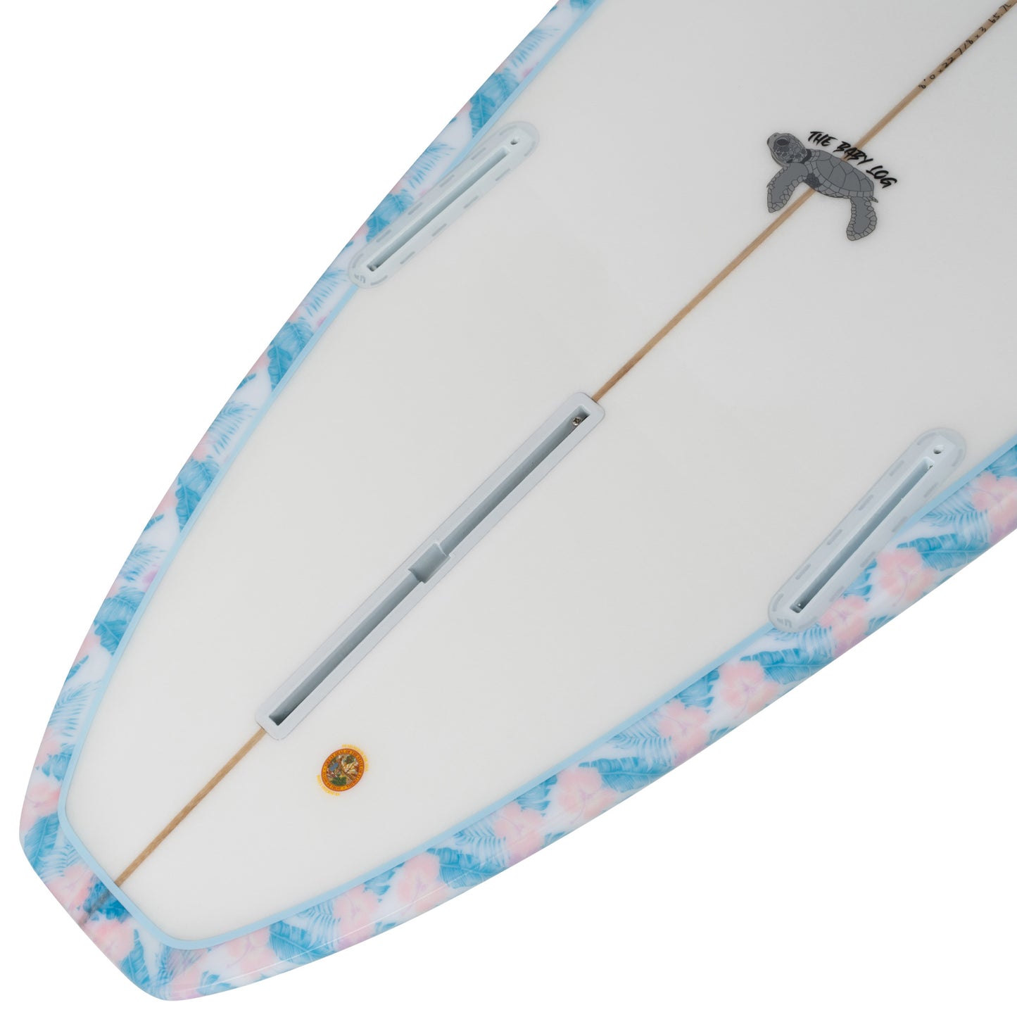 The Baby Log Beginner Longboard Surfboard – Floral Blue - Ships 10/6/26