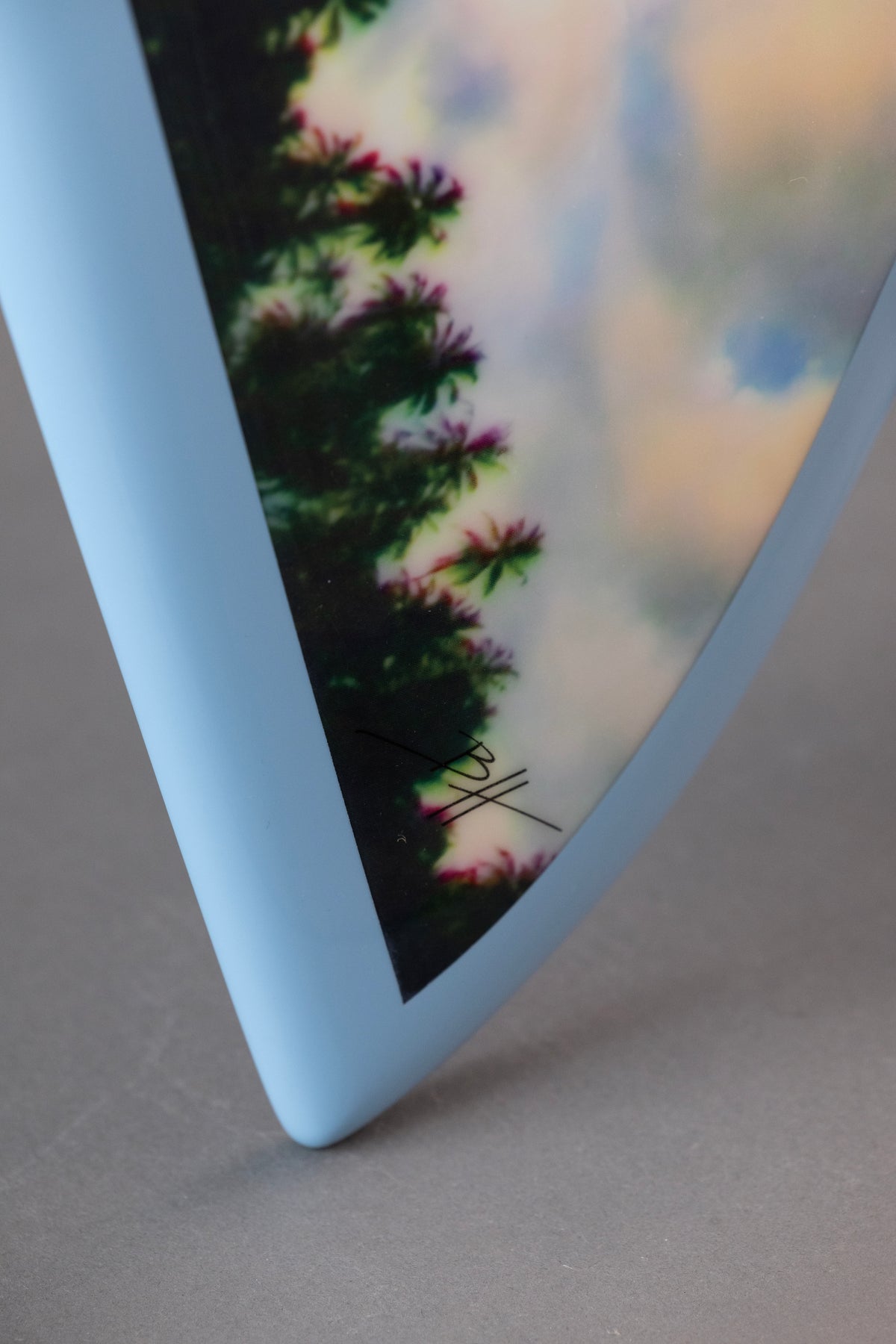 Ben Hicks ocean photography printed on fiberglass surfboard