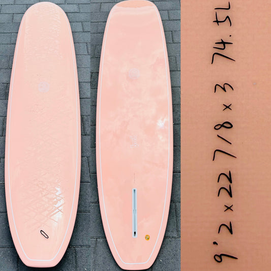 9’2” Primo Sunset Pink Surfboard- 74.5L