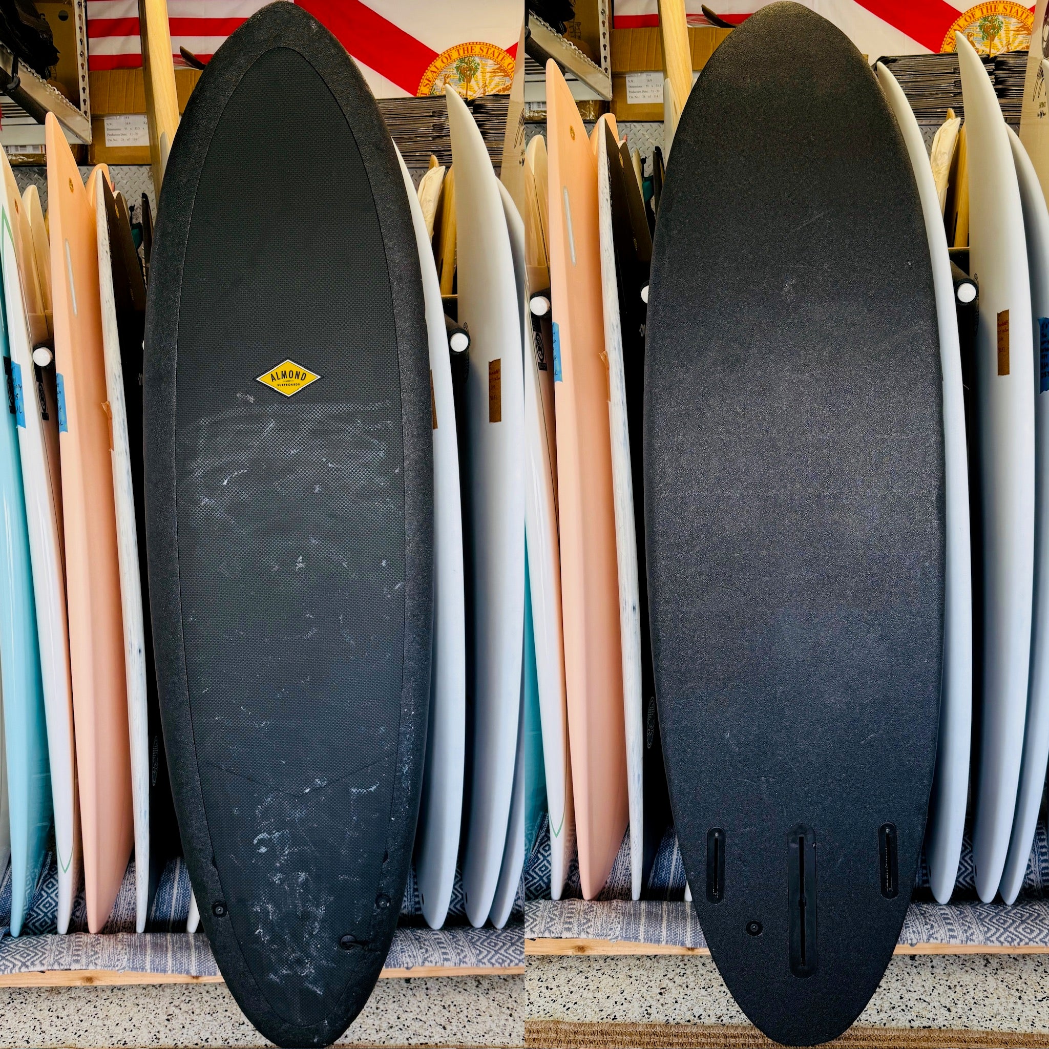 6'4” Almond Pleasant Pheasant Surfboard - 50L – Surfboard Trading Co.