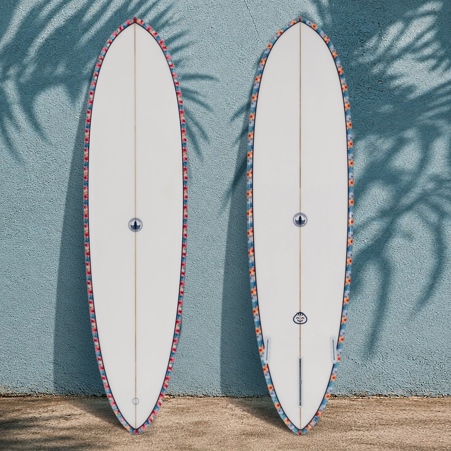 Dumplin Mid Length Surfboard – Hawaiian Floral - Ships 10/6/26