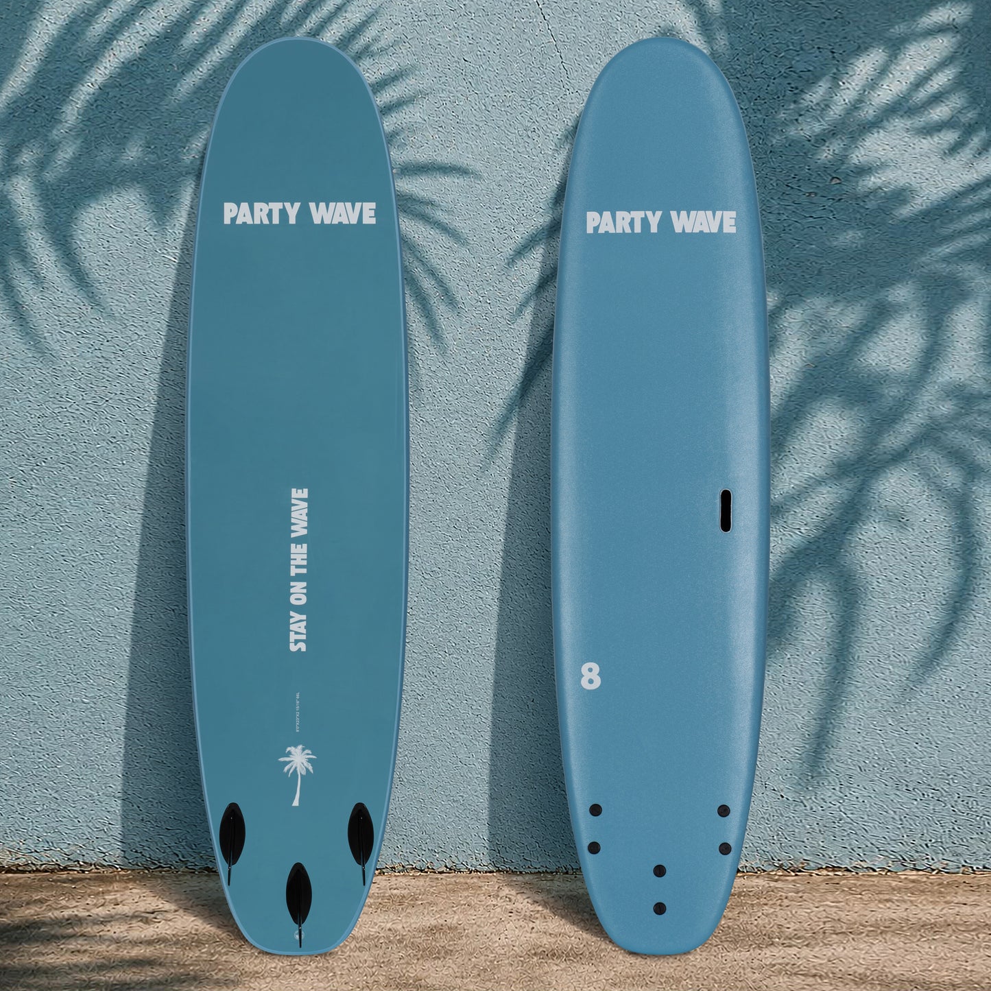 8' Party Wave Soft Top Surfboard - Blue Steel - Ships 10/6/26