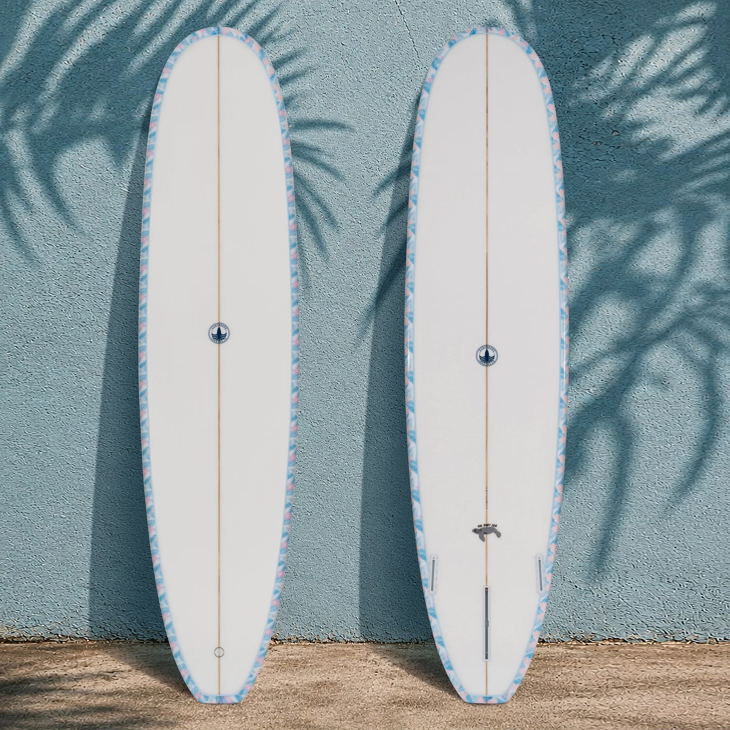 The Baby Log Beginner Longboard Surfboard – Floral Blue - Ships 10/6/26