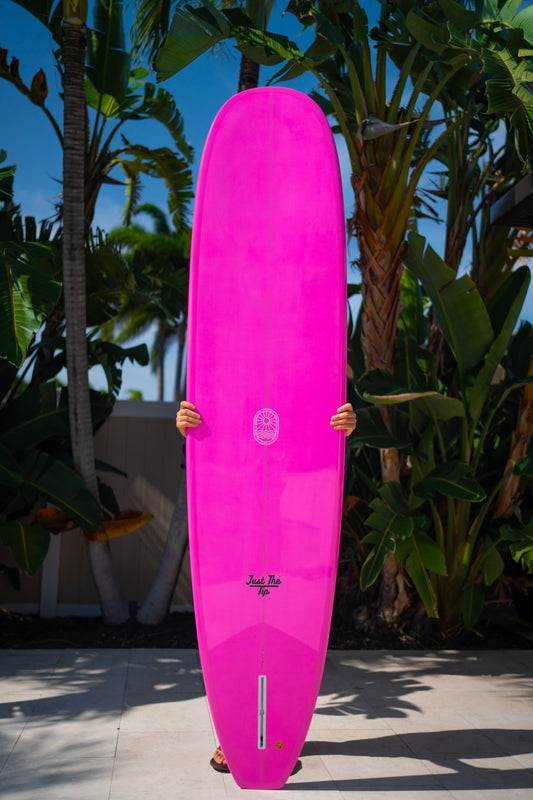 Just The Tip Noserider Longboard Surfboard – Electric Pink