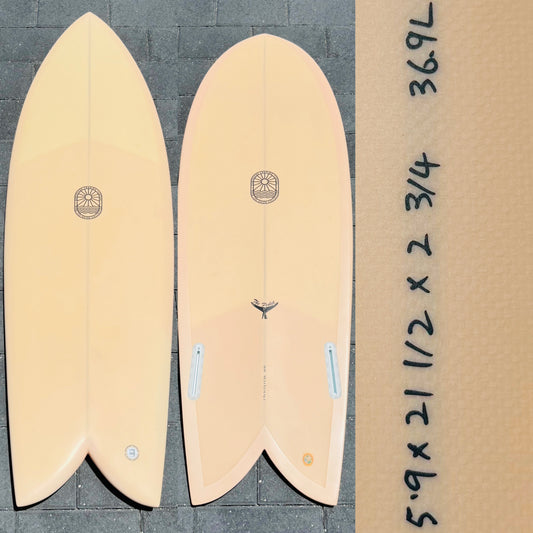 5'9 Finlet Twin Fish – Peach EPS 36.9L