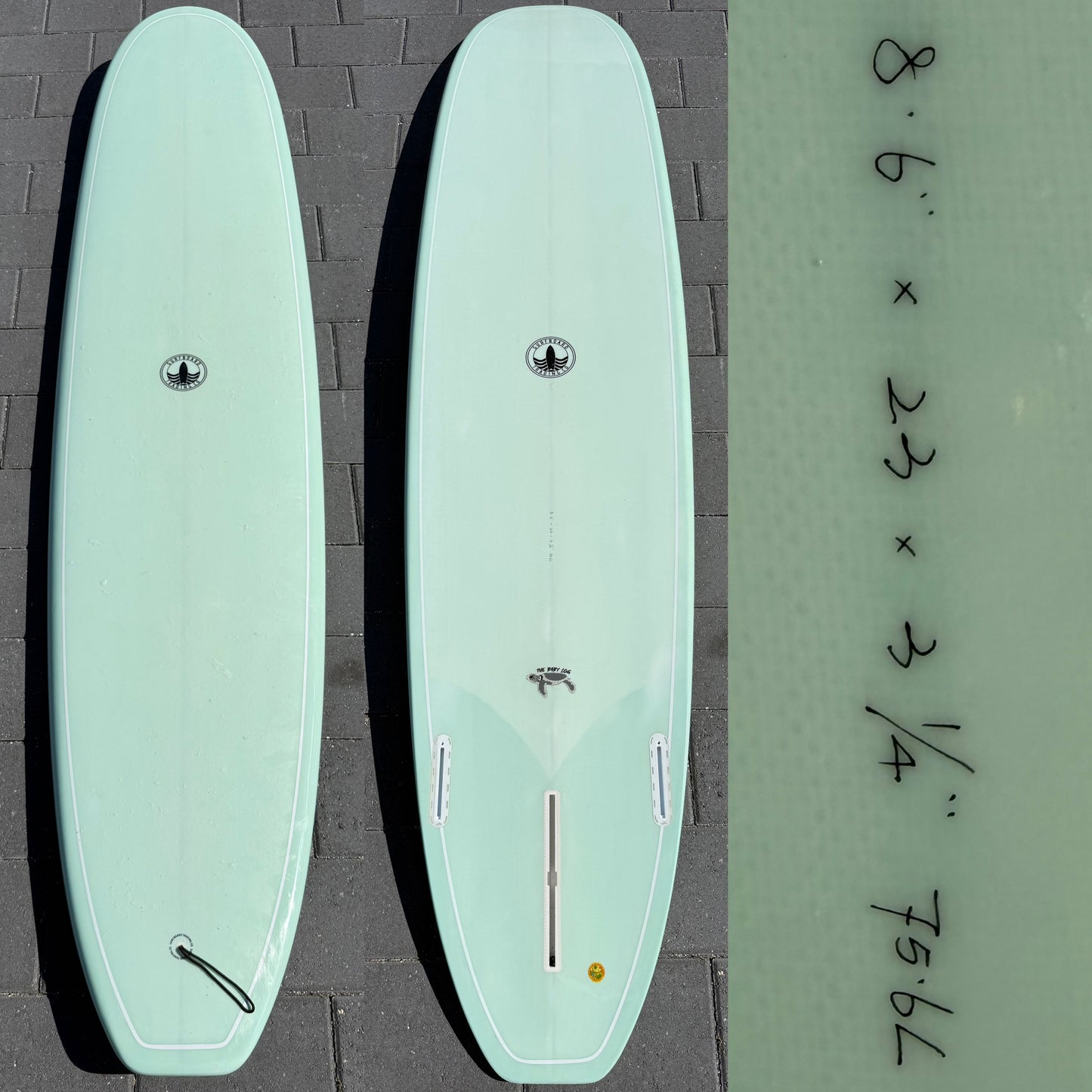 8'6" The Baby Log Mid / Longboard – Sea Foam - 75.6L