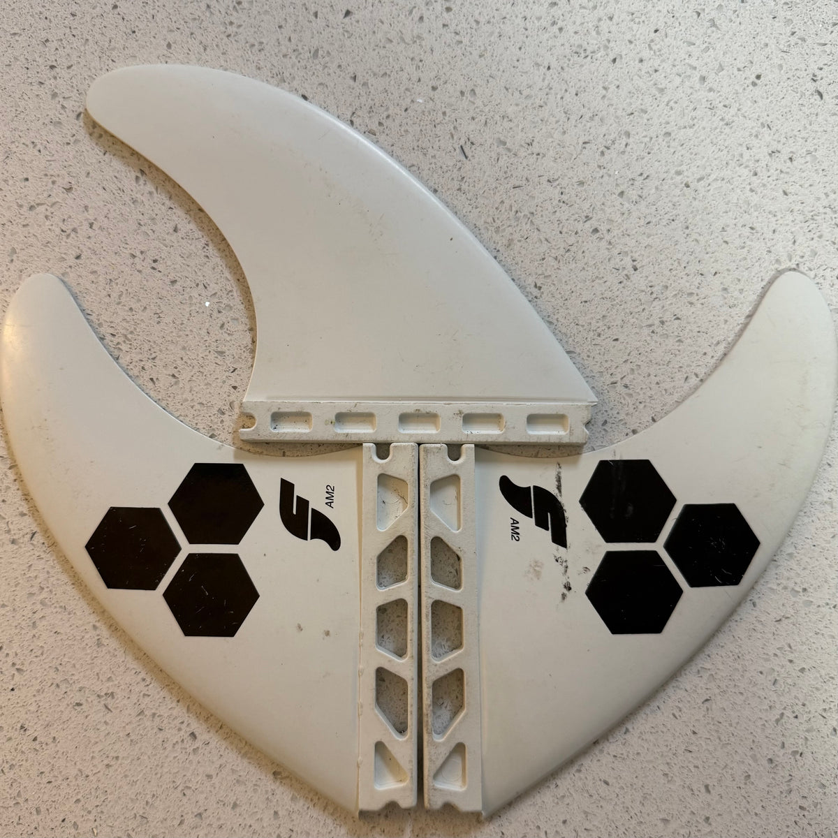 Used Future Fins FAM2 Thermotech Thruster Set White L
