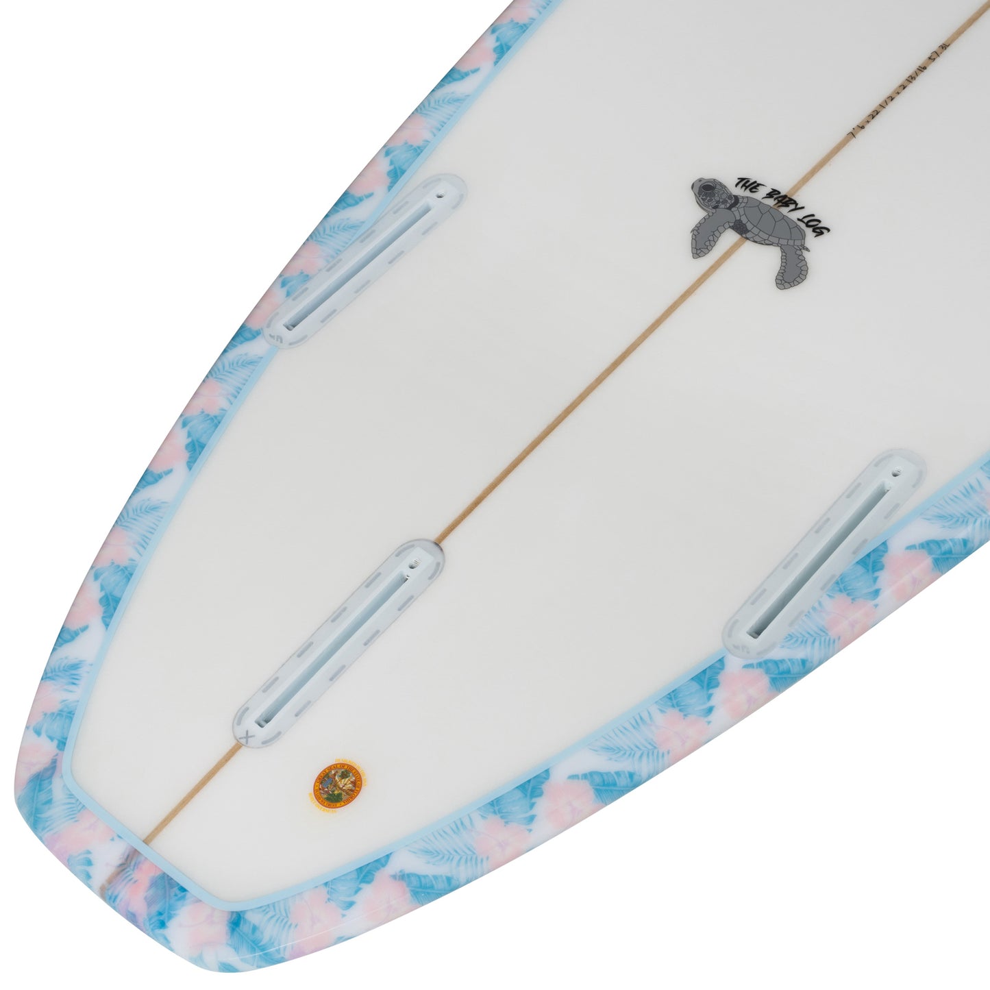 The Baby Log Beginner Longboard Surfboard – Floral Blue - Ships 10/6/26