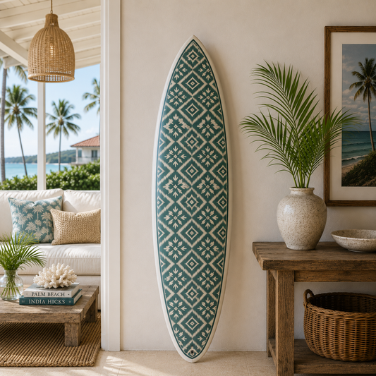The Desert Tide Print boho coastal surfboard wall art