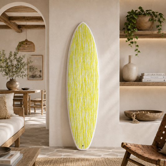 The Seagrass Print 6'6 designer surfboard wall art