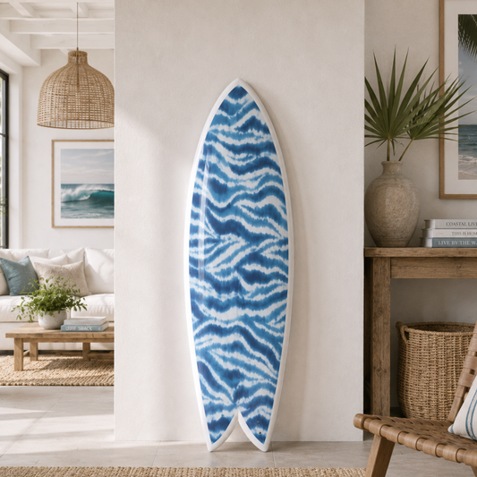 The Swell Print 5'5 blue designer surfboard wall art