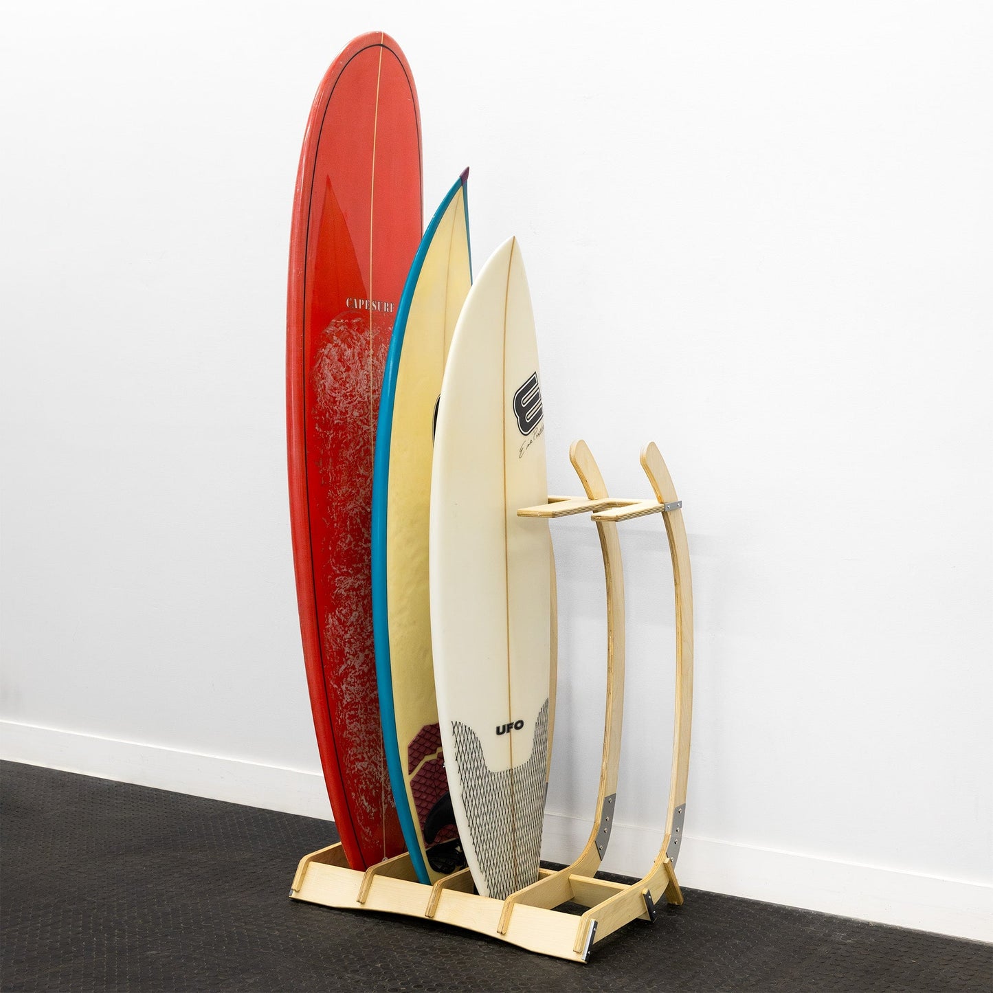 Big Sur Surfboard Storage Wood Stand | Holds 4 Surfboards