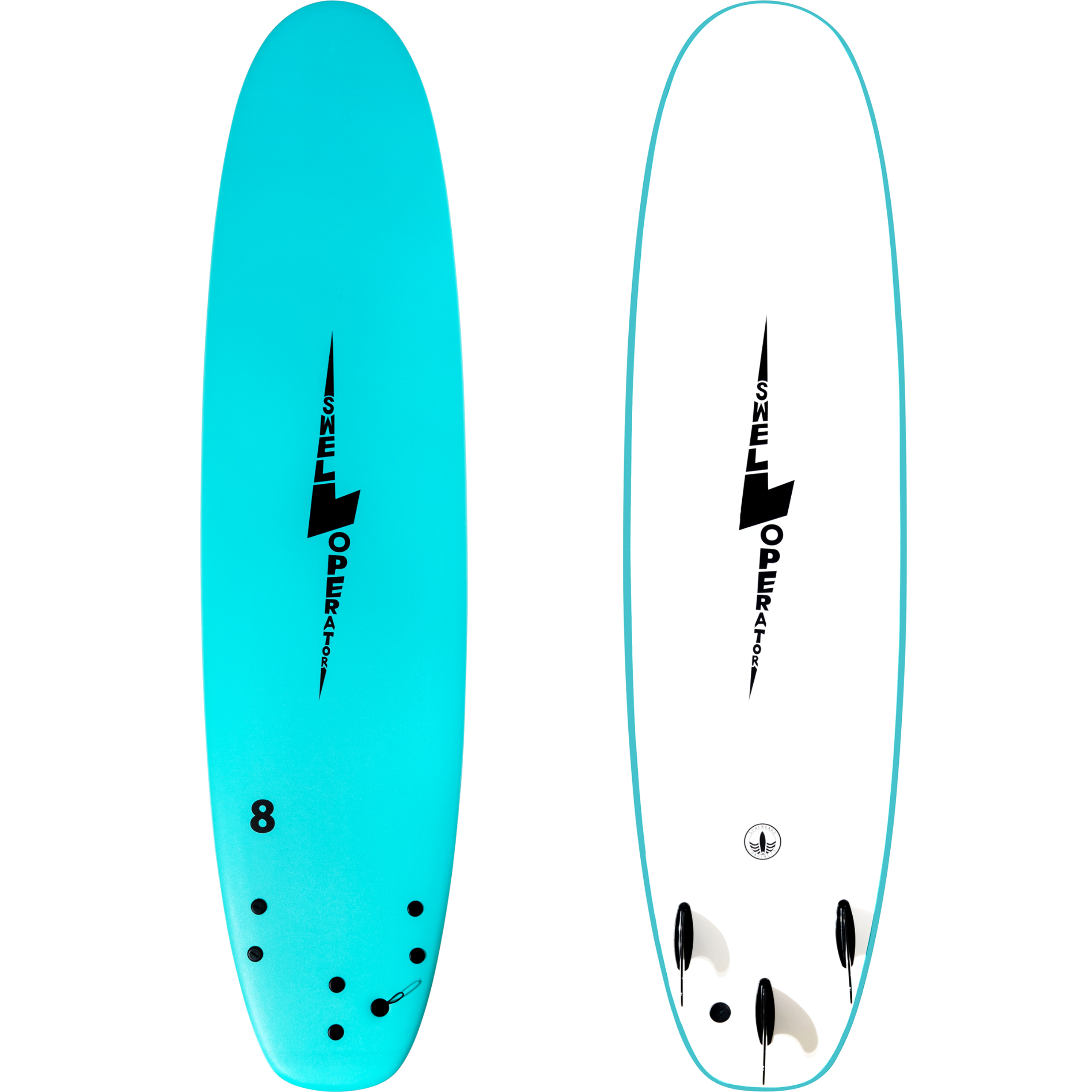 8' Swell Operator Foam Surfboard - Five Color Options